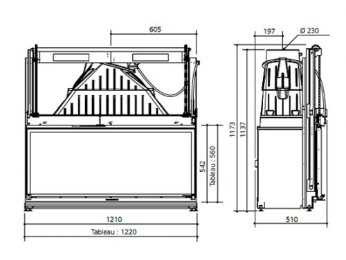 Godin Panoramique 120 PR kandallóbetét tűztér